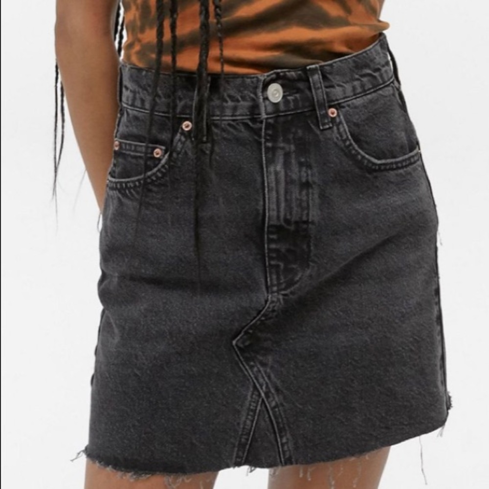 BDG black austin jean skirt